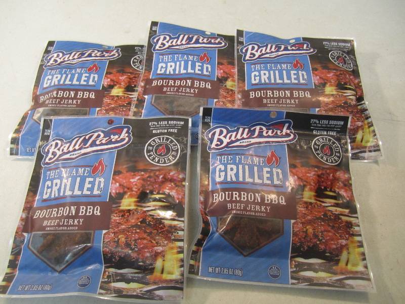 lot 133 image: 5 Bags Ball Park Bourbon BBQ Beef J...