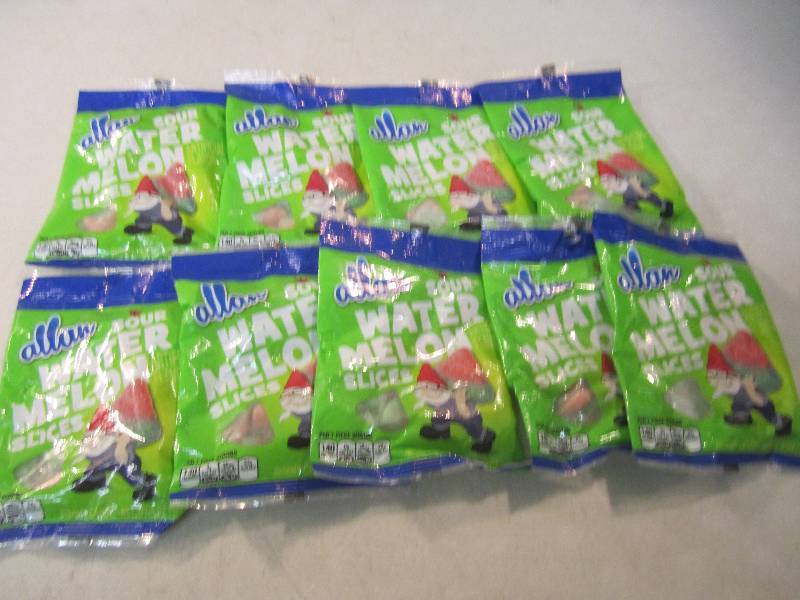lot 152 image: 9 Bags of Sour Watermelon Slices Be...