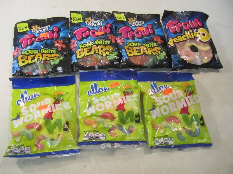 lot 158 image: Mixed Lot of 7 Bags Misc Candy See ...