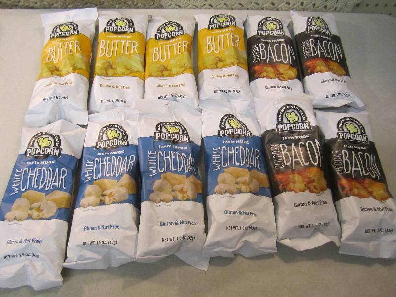 lot 160 image: 12 Bags Rocky Montain Popcorn 3 fla...