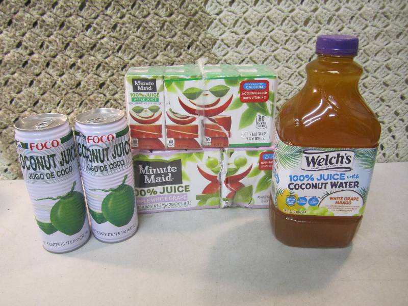 lot 170 image: Mixed Lot of Juice Boxes and Coconu...