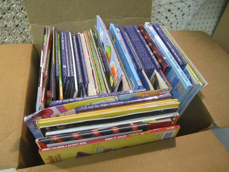 lot 205 image: Box Full of Kids Books and Coloring...