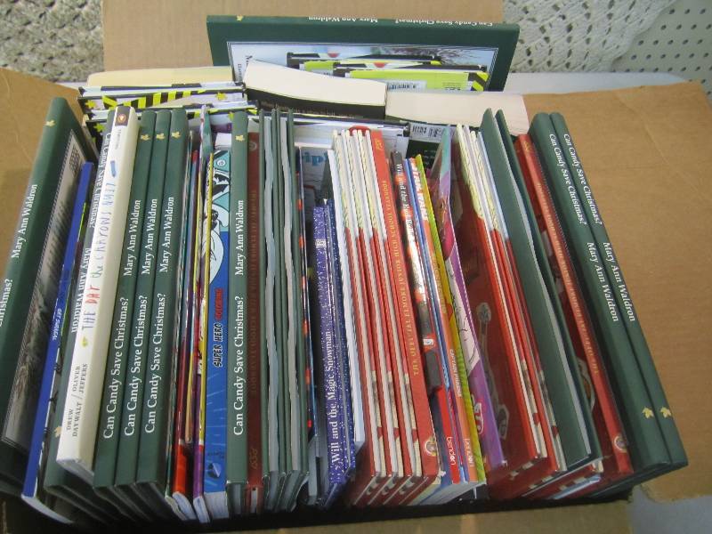 lot 207 image: Box Full of Kids Books and Coloring...