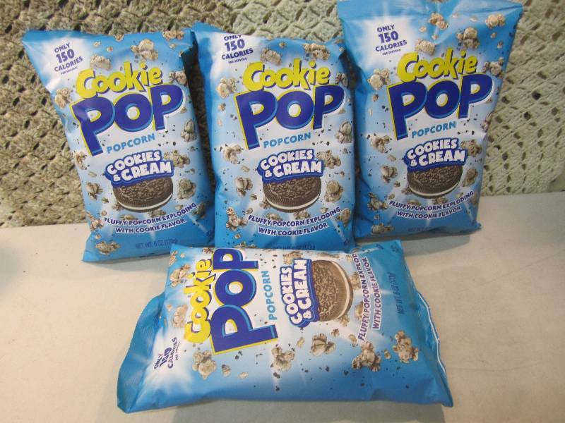 lot 243 image: 4 Bags Cookie Pop Popcorn Cookies &...