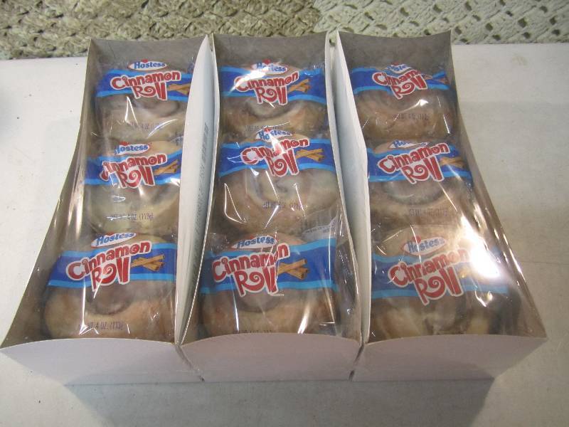 lot 246 image: 3 Packs Hostess Cinnamon Rolls Indi...