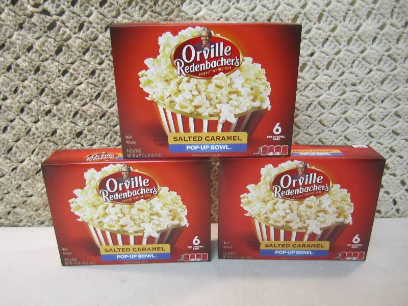 lot 250 image: 3 Boxes Orville Redenbachers Salted...