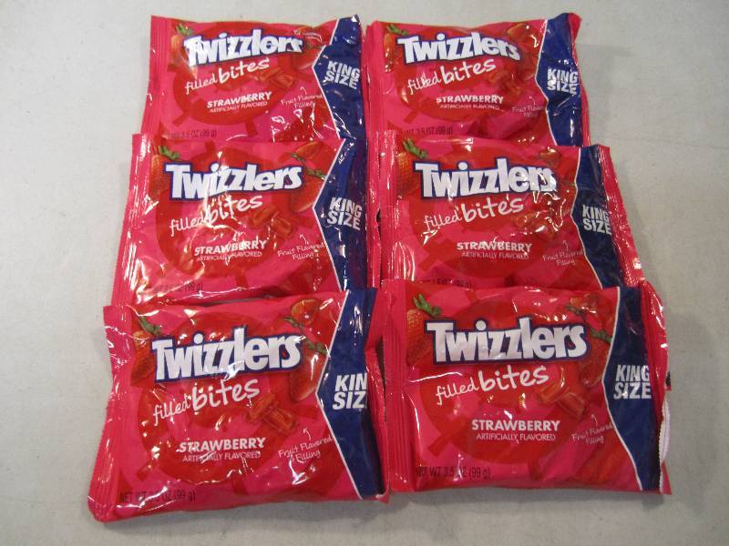 lot 259 image: 6 Bags Twizzlers Filled Bites Straw...