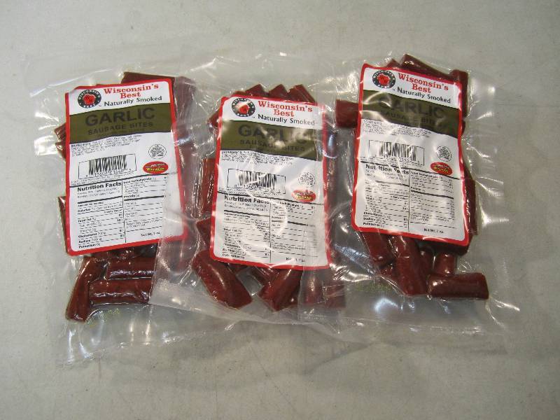 lot 263 image: 3 Packs of Smoked Garlic Sausage Bi...