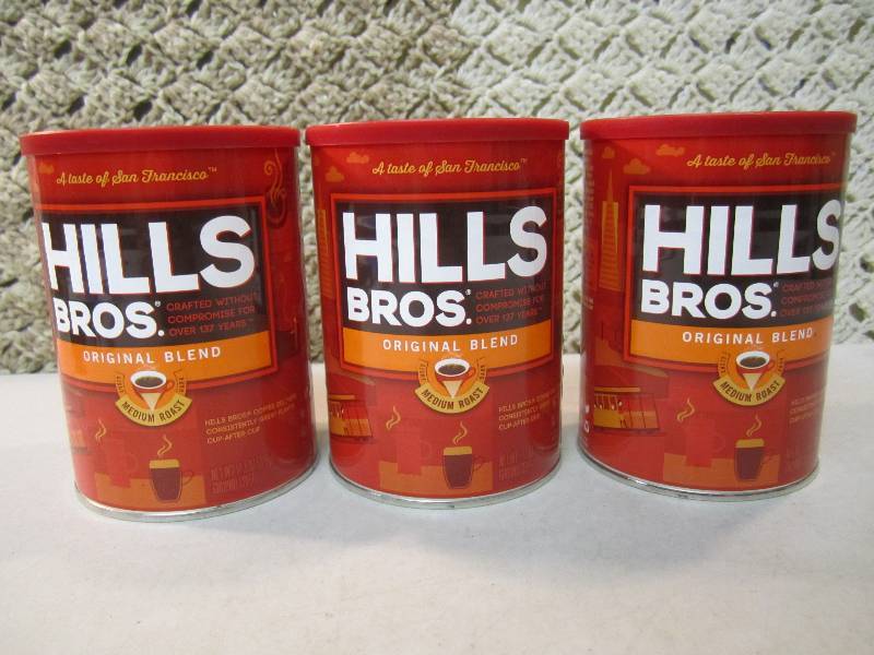 lot 264 image: 3 Cans Hills Bros. Original Blend G...