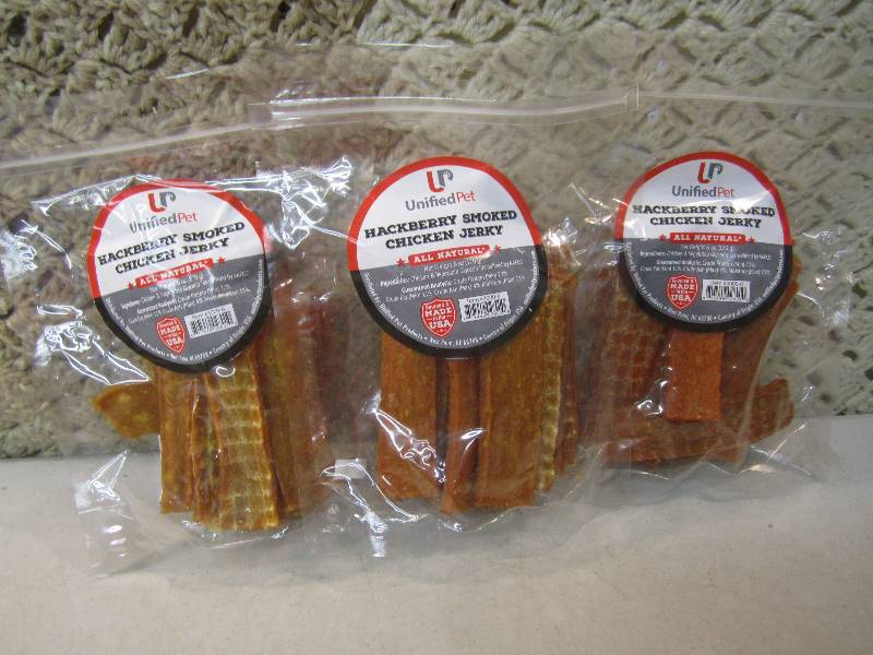 lot 266 image: 3 Bags Hackberry Smoked Chicken Jer...