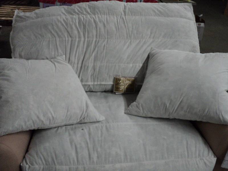lot 313 image: New oversized arm chair from JC Penneys, down filled cushions,