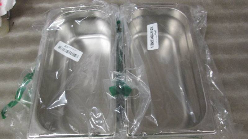 2 - 12x6 inch Stainless Lipped pans...