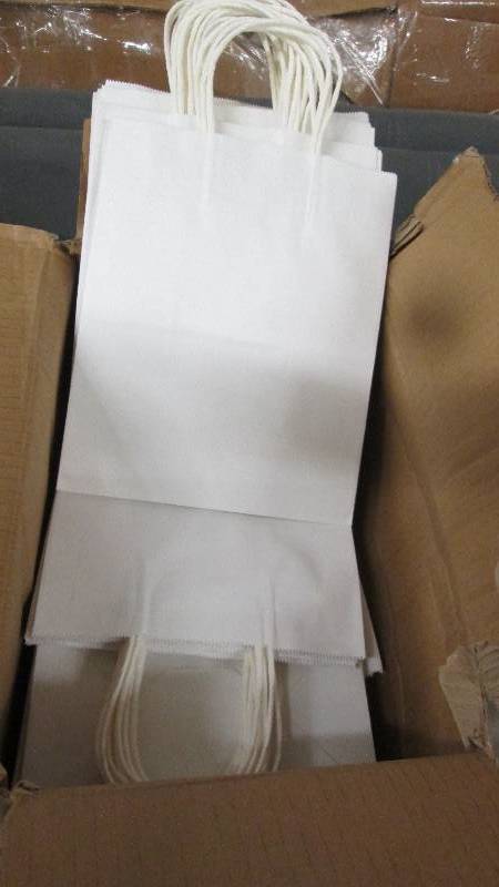 Lot of 100 White Gift Bags...