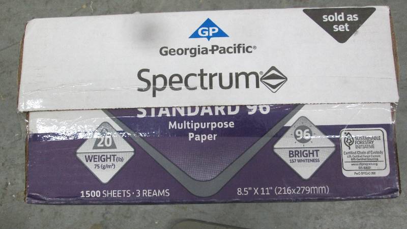 3 Reams Georgia Pacific 20 lb paper...