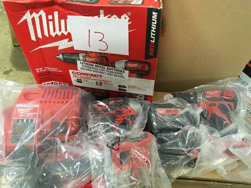 lot 13 image: M18 18-Volt Lithium-Ion Cordless Drill DriverImpact Driver Combo Kit (2-Tool) w(2) 1.5Ah Batteries, Charger, Tool Bag not used