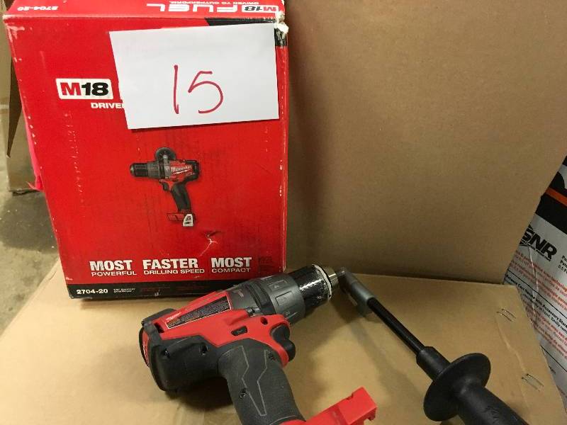 lot 15 image: Milwauke eM18 FUEL 18-Volt Lithium-Ion Brushless Cordless 12 in. Hammer DrillDriver (Tool-Only) not used