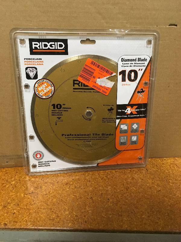 lot 27 image: RIDGID 10 in. Premium Tile Diamond Blade new