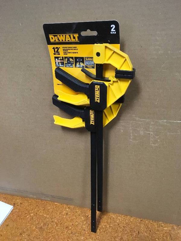 lot 31 image: DeWalt 12 in. Medium Trigger Bar Clamp (2-Pack) not used