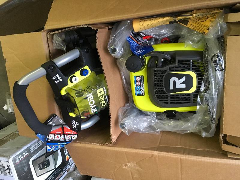 lot 38 image: RYOBI PREASURE WASHER GAS ELECTRIC START 3200 PSI not used