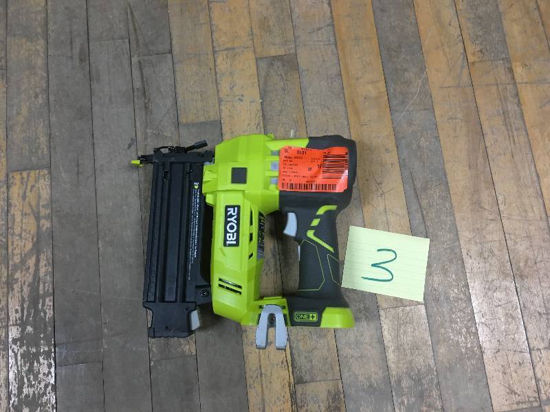 lot 3 image: RYOBI 18-Volt ONE AirStrike 18-Gauge Cordless Brad Nailer (Tool-Only)