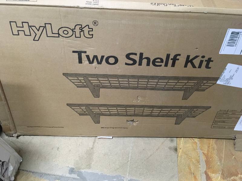 lot 63 image: HyLoft 00630 2-shelf W Wire Garage Wall Storage System in White 48 In