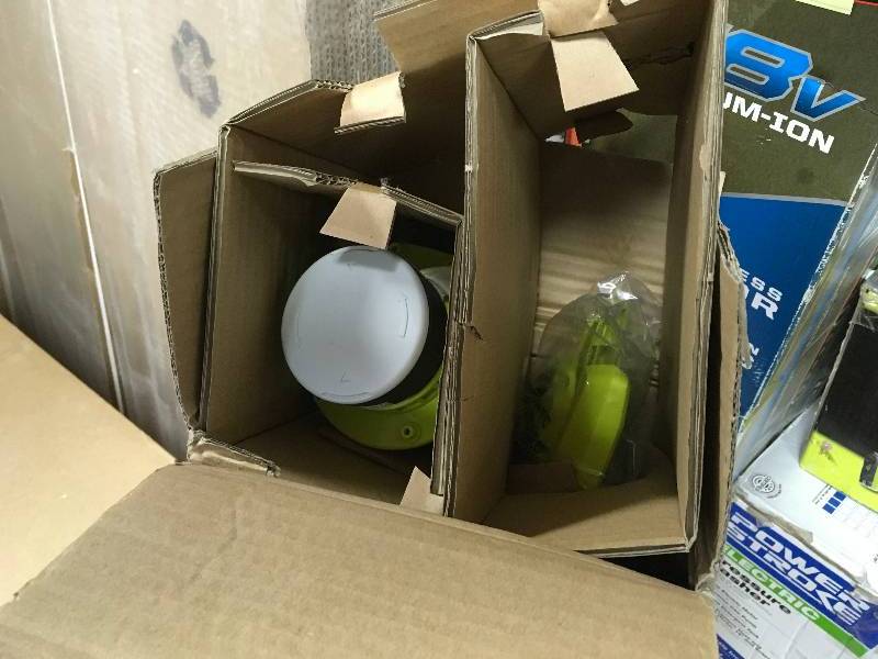 lot 71 image: Ryobi 40-Volt Lithium-Ion Cordless String Trimmer RY40204 open box like new.