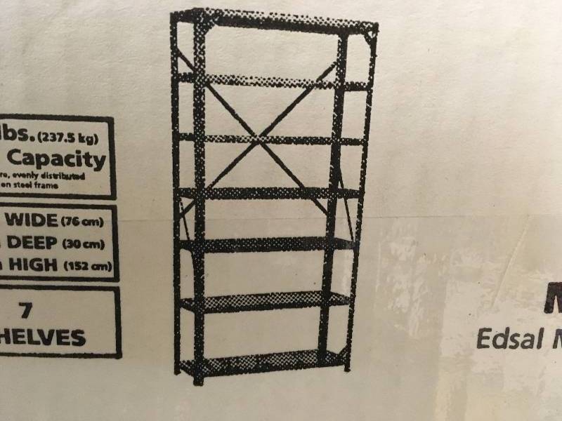 lot 72 image: Edsal HC30127 Steel 7-Shelf Shelving Unit, 750 lb Capacity, 30 Width x 60 Height x 12 Depth