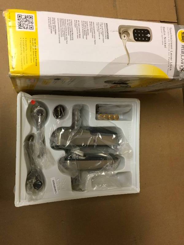 lot 96 image: Yale - Yale - Real Living Touchscreen Deadbolt open box like new condition