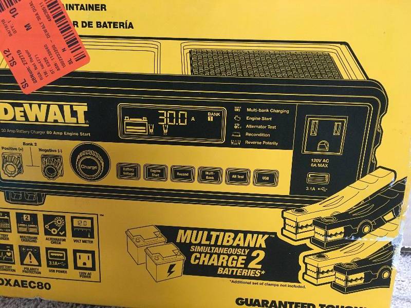 DEWALT 30 Amp Bench Battery Charger with 80 Amp Engine Start and 2 Amp Maintainer in like new condition
