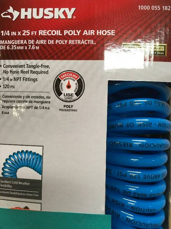 Husky 14in 25 ft air hose in good condition