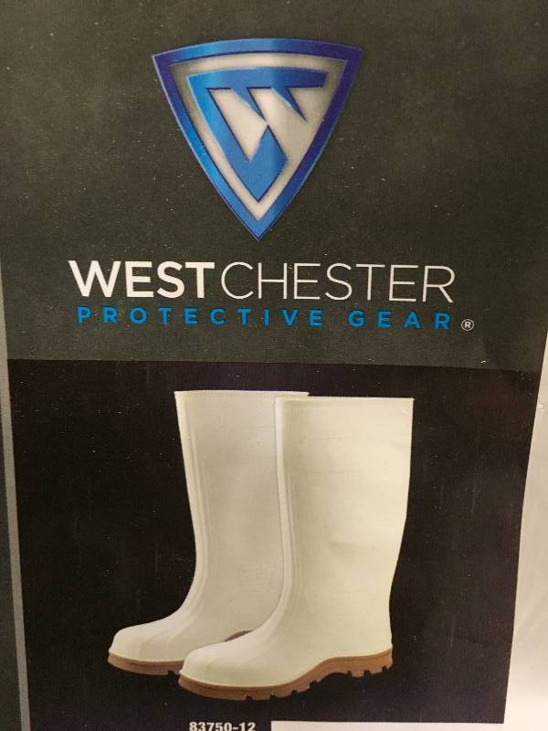 West Chester Protective Gear 15in. PVC Slip-Resistant Boots  White, Size 12 new