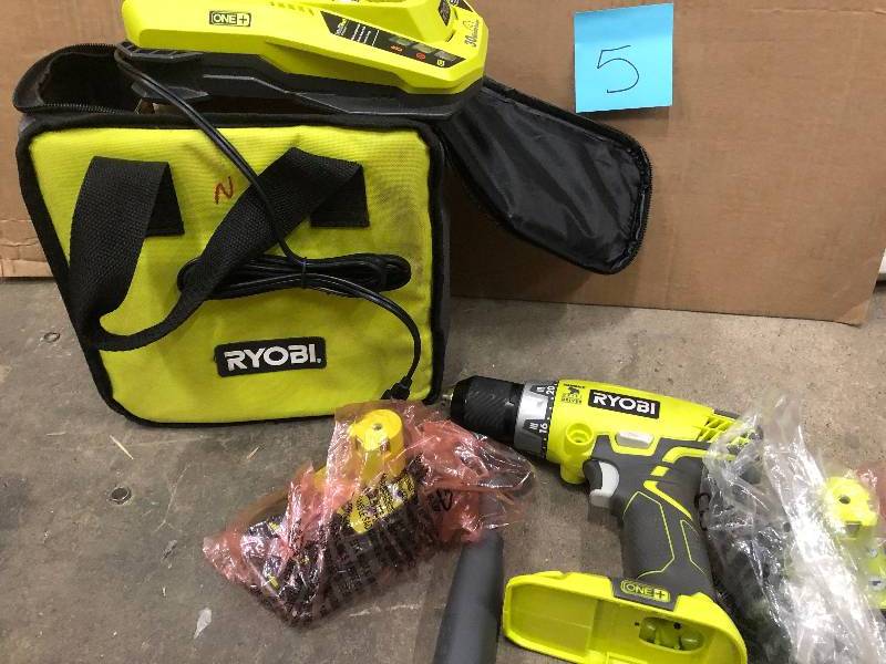 lot 5 image: Ryobi 18-Volt ONE 12 in. Hammer Drill in like new condition