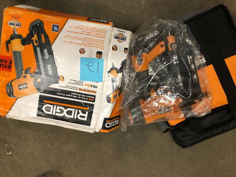 lot 12 image: Ridgid 16Gauge 212 in. Straight Finish Nailer not used