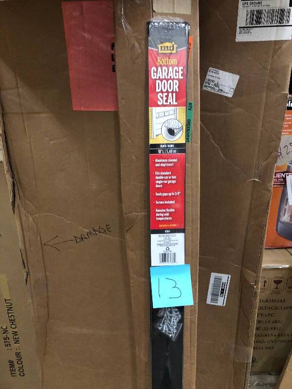lot 13 image: M-D Building Products Garage Door AluminumVinyl 18 ft. L Weather Stripping Black(87668) not used