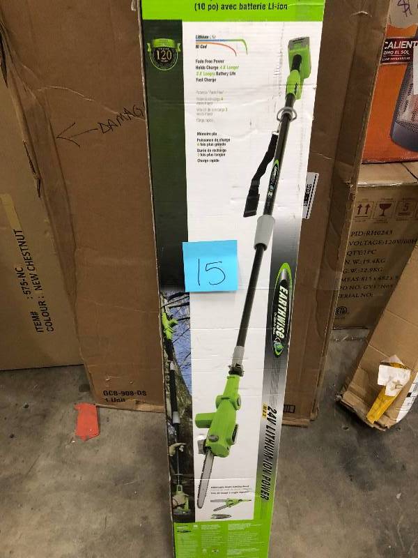 lot 15 image: Earthwise 24-Volt cordless pole saw not used