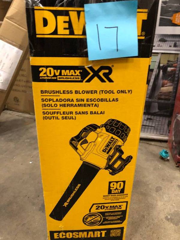 lot 17 image: Dewalt 90 MPH 400 CFM 20-Volt MAX Lithium-ion Cordless Handheld Leaf Blower - Battery and Charger Not Included
