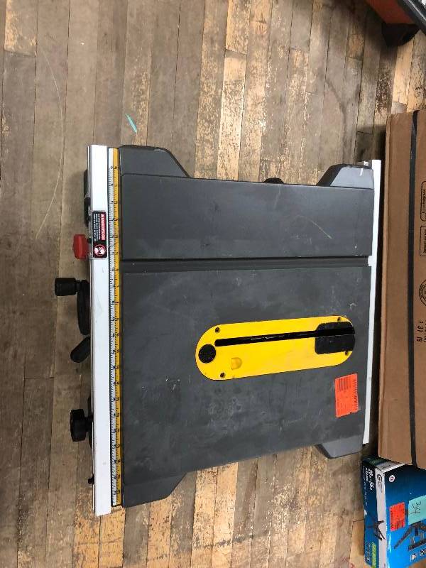 lot 35 image: Dewalt Flexvolt Table Saw missing guard and fence in working condition