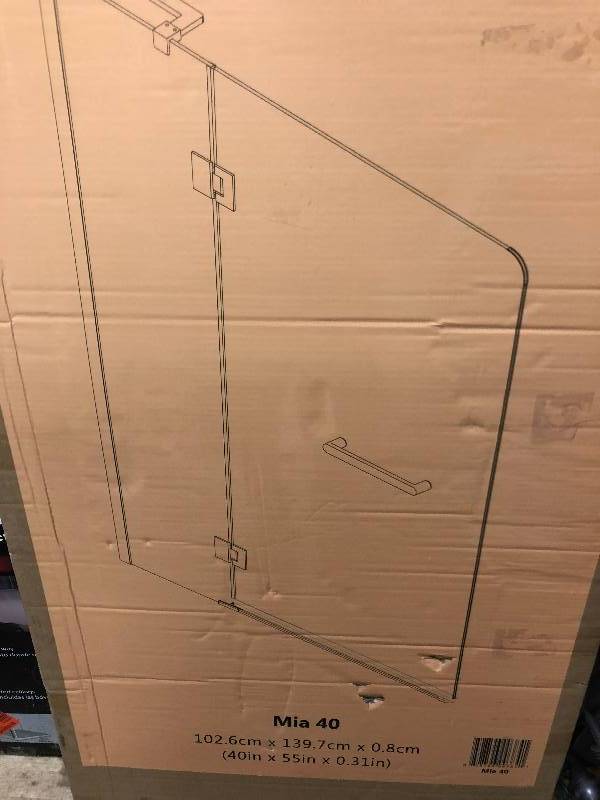 lot 42 image: Schon Shower Enclosures Mia 40 in. x 55 in. Frameless Hinge TubShower Door