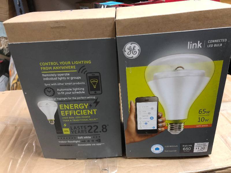 lot 47 image: Lot of 2 GE Light Bulbs not used