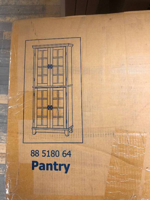 lot 56 image: Home Styles Arts and Crafts Cottage Oak Food Pantry Model # 5180-64 not used