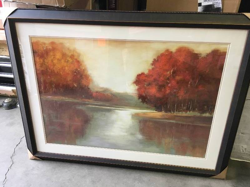 lot 95 image: Amanti Art 45 in. x 34 in. Outer Size Vanilla Sky by Asia Jensen Framed Art Print