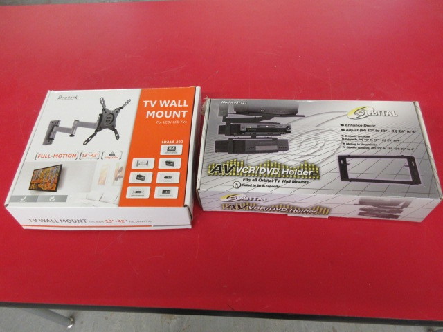 lot 325 image: NEW TV WALL MOUNT AND AV HOLDER