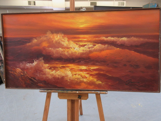 lot 343 image: LARGE SUNSET PAINTING BY STEVENS