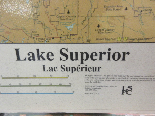 lot 351 image: PRINT MAP OF LAKE SUPERIOR