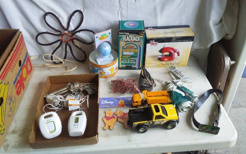 Lot Of Old Toys-Slot Bank, Mini Rex Sewing Machine