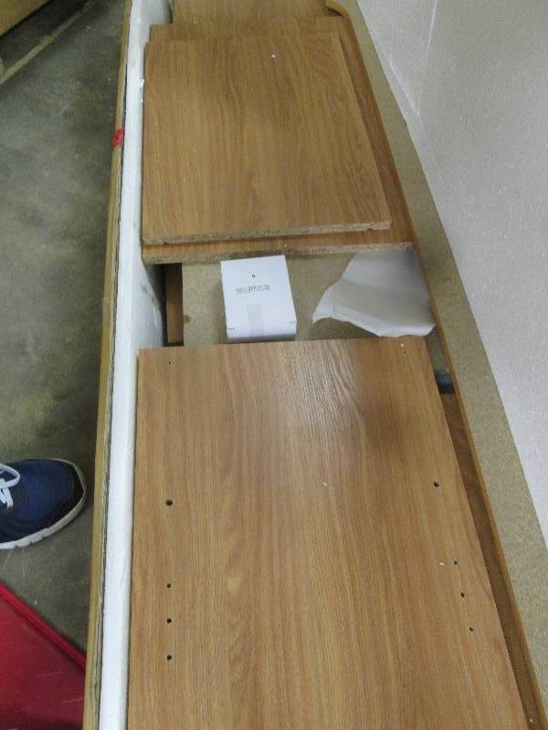 TV Stand with Storage in Oak open b...