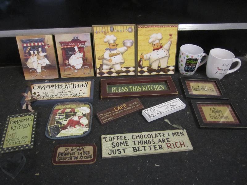 lot 52 image: Lot of Kitchen Wall Decor Etc See P...