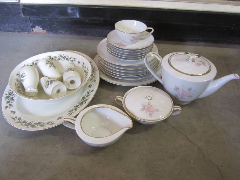 lot 64 image: Partial Set of Roseville Dishes Etc...