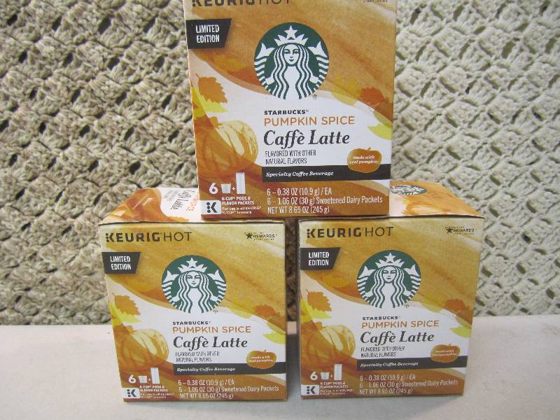 lot 71 image: 3 Boxes Keurig Hot Starbucks Pumpki...