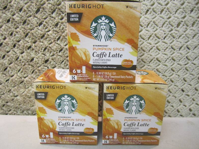 lot 72 image: 3 Boxes Keurig Hot Starbucks Pumpki...